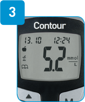 Contour meter with reading shown 